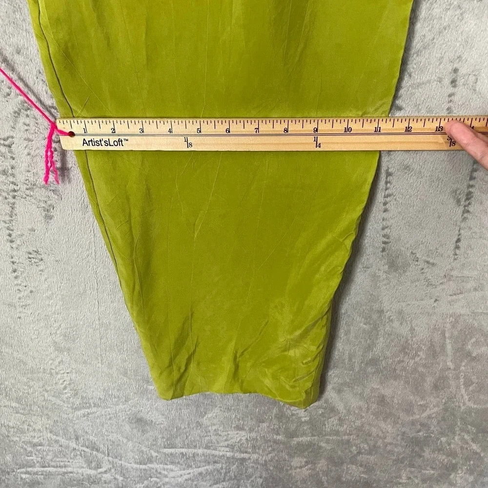 Vintage Y2K Lime Green Wide Leg Pull On Pants Lagenlook Large Loungewear Resort - Picture 6 of 9
